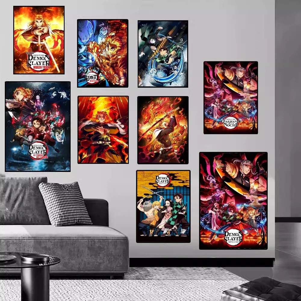 Demon Slayer Kyojuro Rengoku Classic Movie Posters HD Quality Poster Wall Art Painting Study Nordic Home Decor