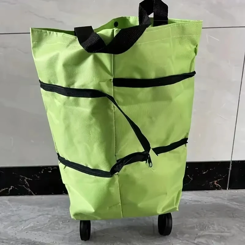 Folding Shopping Cart Large Capacity Portable Utility Grocery Bag With Wheels Foldable Multi Function For Home Outdoor Travel