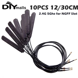 10pcs 2.4g 5g Laptop Internal Wireless WiFi Card Antenna 12CM 30CM NGFF MHF4 IPEX4 Connector for 3G 4G LTE Module GPS WCDMA WiFi