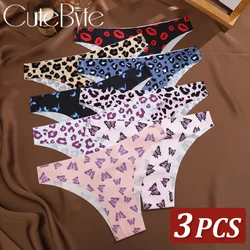 3Pcs Women Seamless Brazilian Panties Sweet Fruit Thongs Low-waist Panties Ladies Soft Cute Thongs Female S-XL Panties Underwear