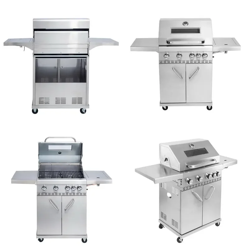 Large Square Stainless Steel BBQ Grill Portable Smokeless Heating Garden Outdoor Cooking