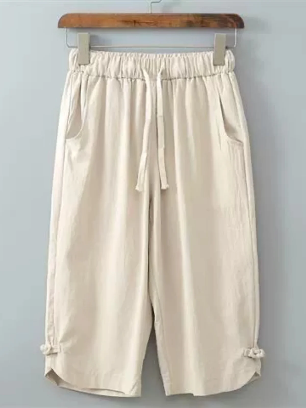 

Summer Men's Linen Seven-Foot Pants Loose Straight Cotton-Lin Thin Casual orts Trendy Sle Comfortable Breathable orts