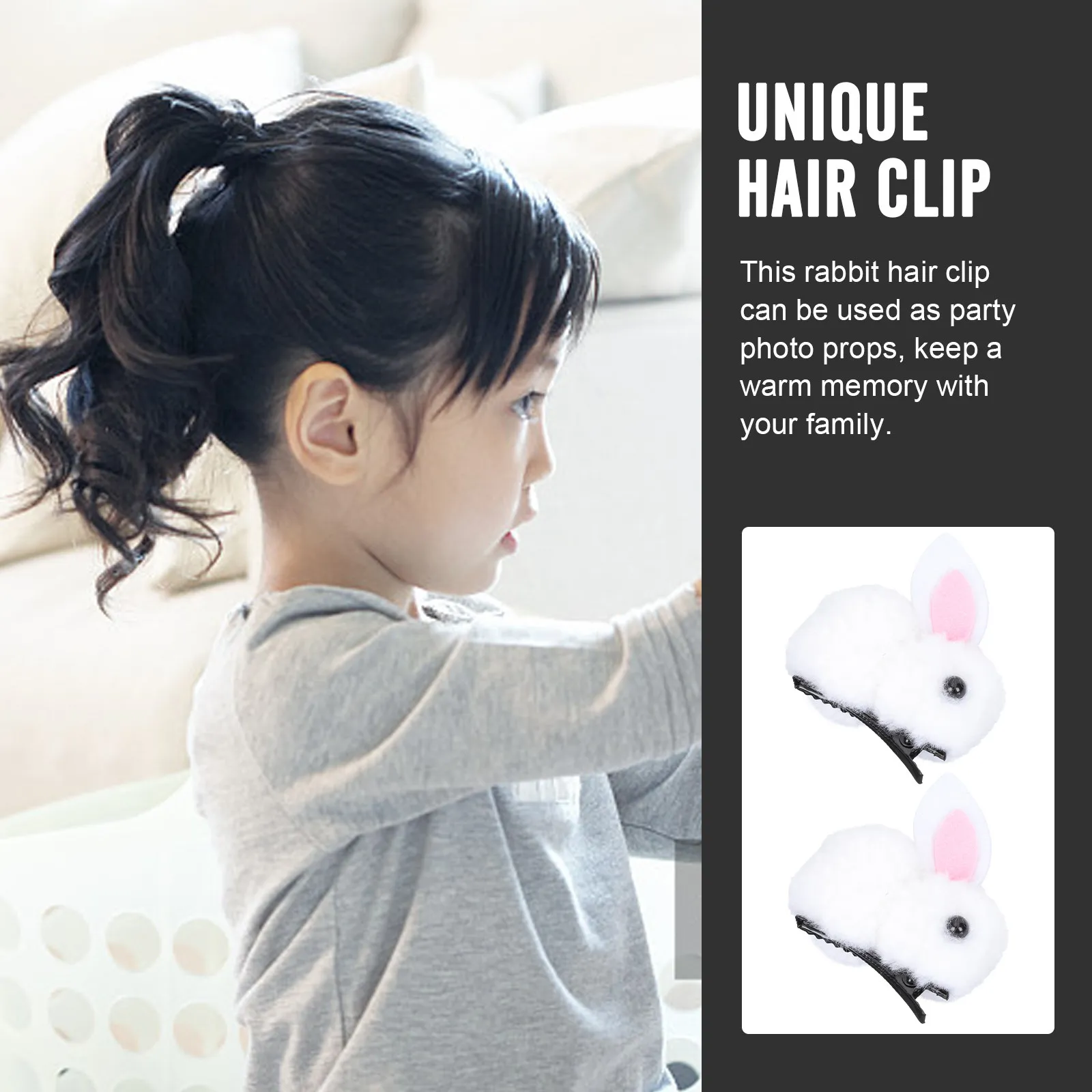 

1Pair Cute Rabbit Hair Clip Kids Hairpin Easter Themed Bunny Design Lovely Hair Decoration Party Photo Accessory Gift