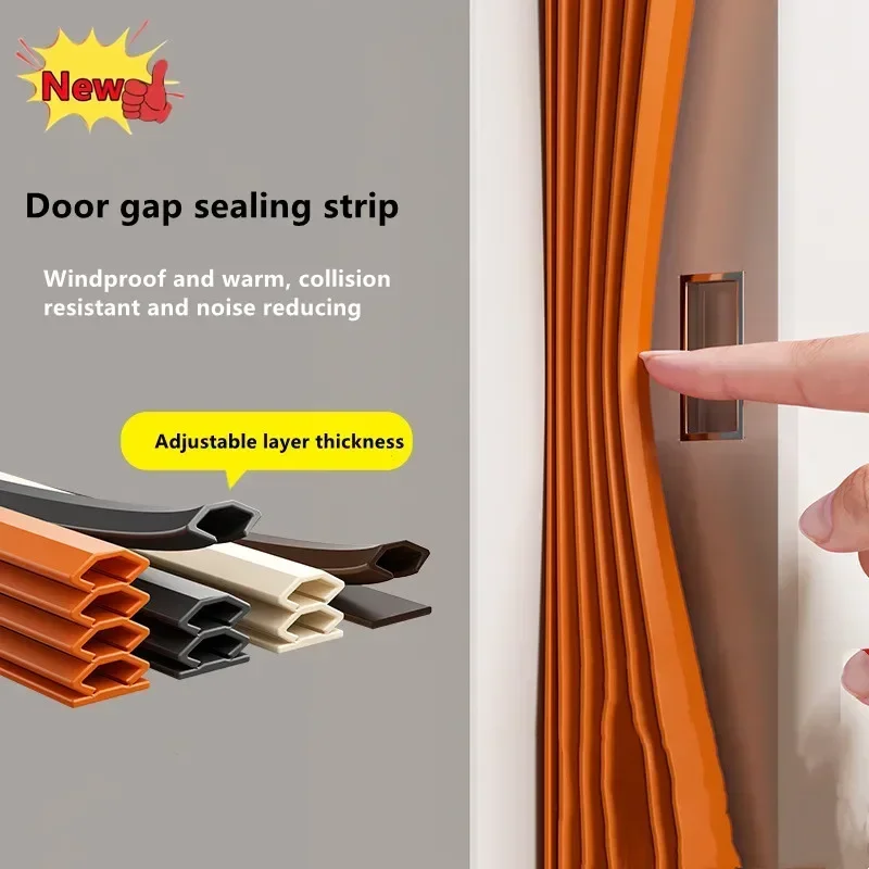 6M Silicone Self-adhesive Sealing Strip Insulation Soundproof Door Stop Window Gap Sealing Moisture-proof Strong Adhesive Tape