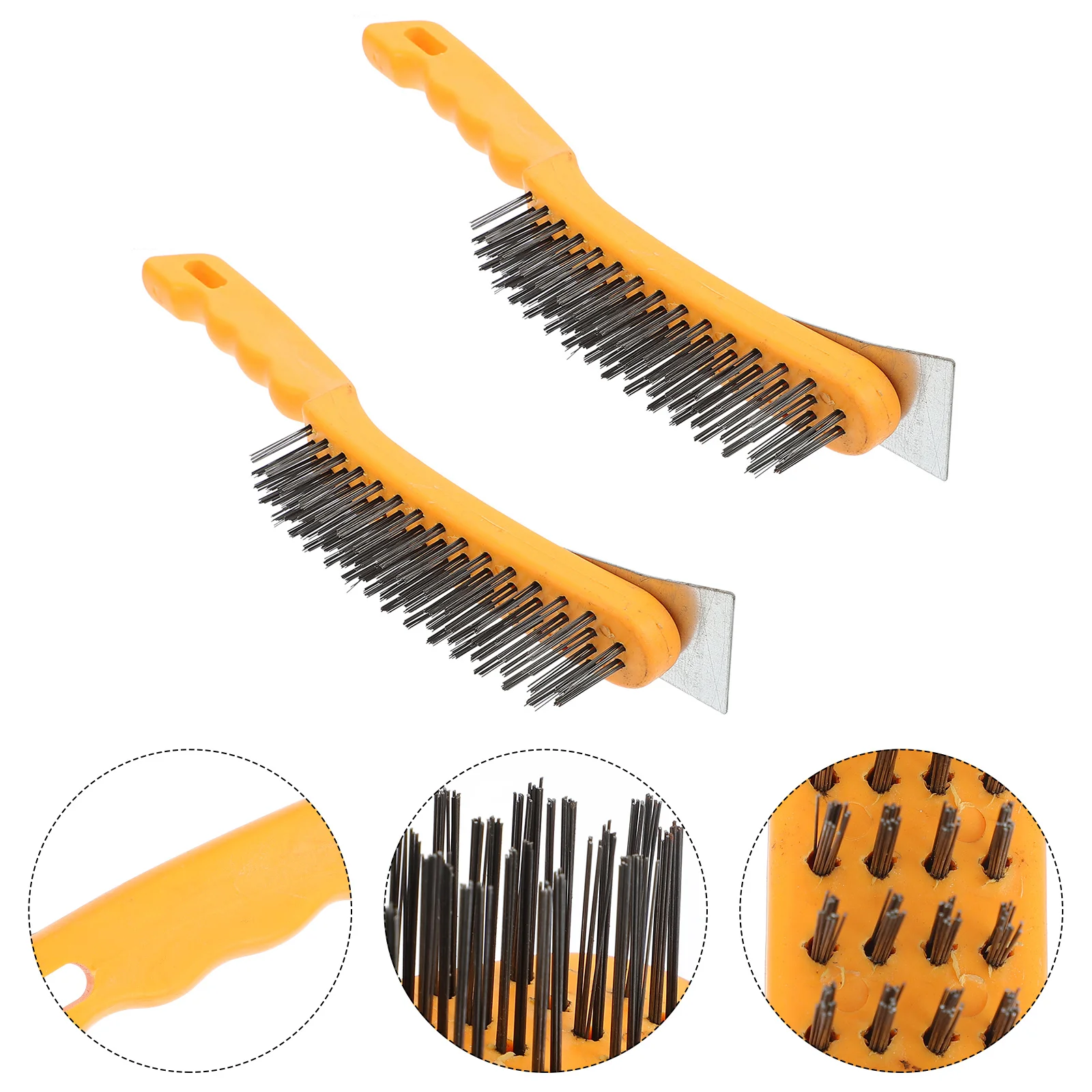 

2Pcs Steel Long H Cleaning Rust Rust Cleaning Brush Plastic H Wire Brushes Removal Plastic H Tools