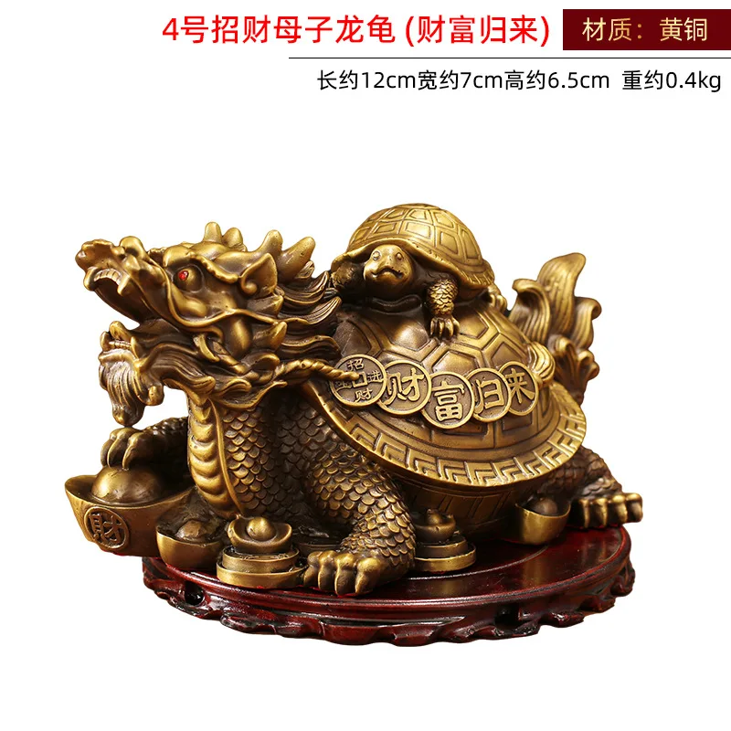 Xuanwu Figurine Wealth Fortune, Mother And Child Dragon Turtle Ornament, Decorative Item For Living Room,