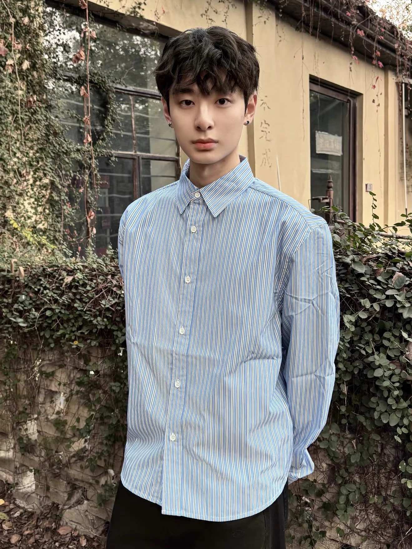 American Style Casual Striped Long Sleeve Shirt Unisex Spring Summer Loose Fit Comfortable Breathable Versatile Shirt