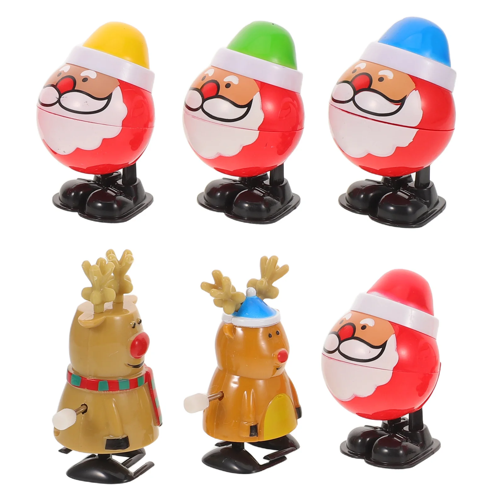 6 قطعة يختتم عيد الميلاد الرنة الرجعية عقارب الساعة المشي اللعب الاطفال حفلة لصالح المحمولة عطلة متعة عيد الميلاد المفضلة #4