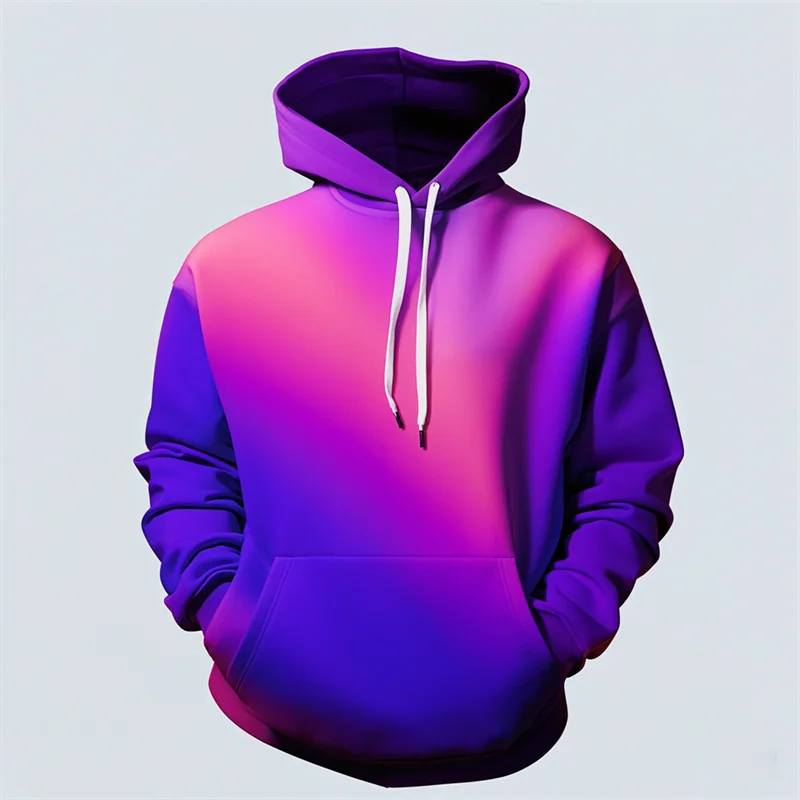 2024 New Fashion 3D Printed Purple Hoodie Men's Y2k Casual Design Hooded Sportshirt Autumn Street Hip Hop Men's Clothing Tops