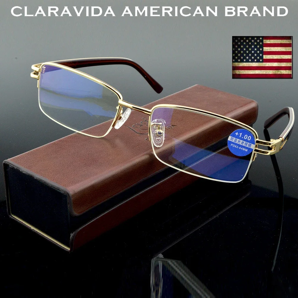 

Titanium Alloy Men Ultralight Business Luxury Reading Glasses +0.75 +1.00 +1.25 +1.5 +1.75 +2.00 +2.25 +2.5 +2.75 +3 to +4