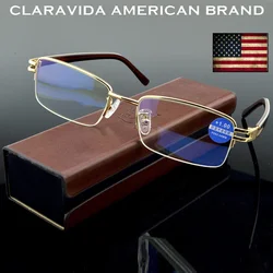 Titanium Alloy Men Ultralight Business Luxury Reading Glasses +0.75 +1.00 +1.25 +1.5 +1.75 +2.00 +2.25 +2.5 +2.75 +3 to +4
