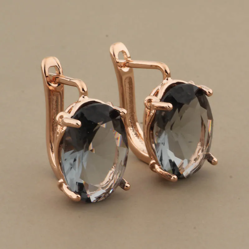 Vintage Hollow  Dangle Earrings Oval Shape Class Hanging Earrings 585 Rose Gold Color Wedding Simple Earrings For Women Gift