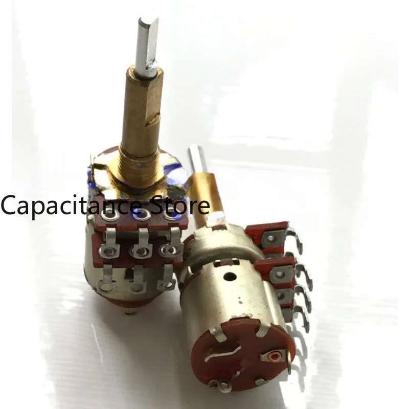 5PCS 16 type dual axis  adjustable rotary potentiometer with switch  A50K/B50K bent foot