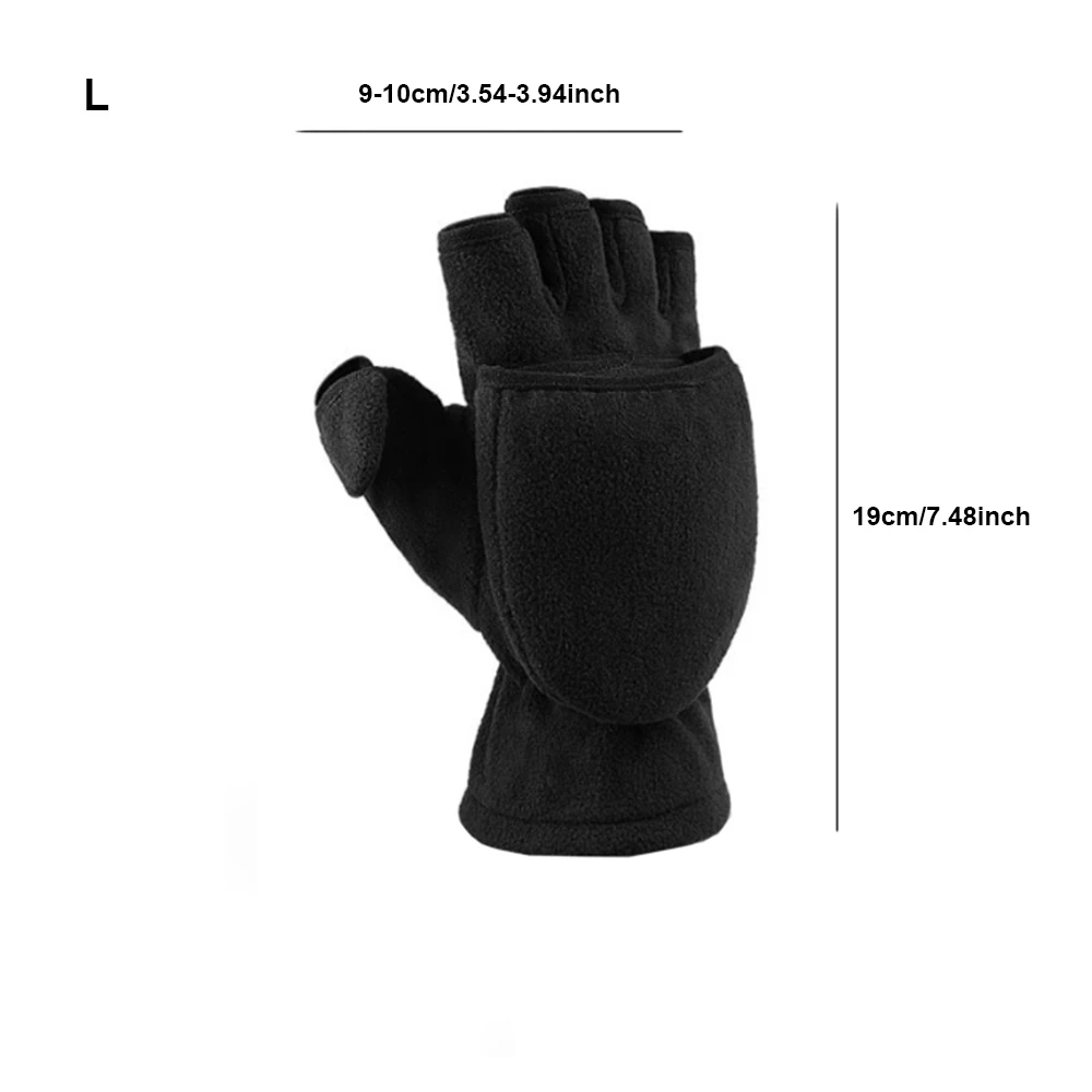 1 Pair L/XL Fashion Winter Warm Gloves Windproof Fingerless Outdoor Car Cycling Gloves Durable Comfortable Non-slip Gloves