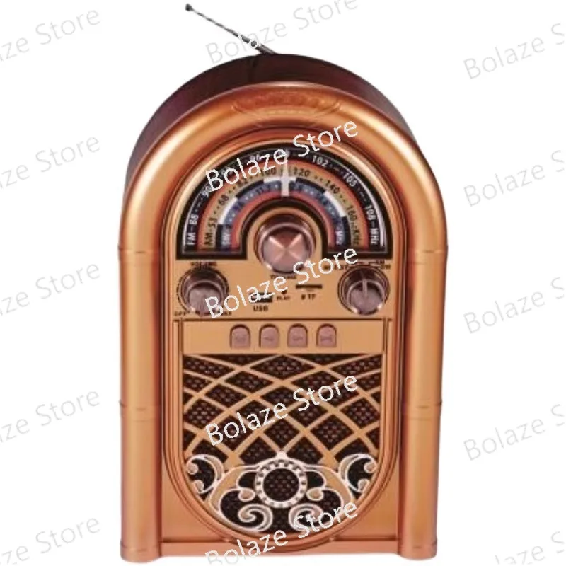 Retro retro radio Bluetooth speaker card stereo desktop FM medium wave short wave high-end