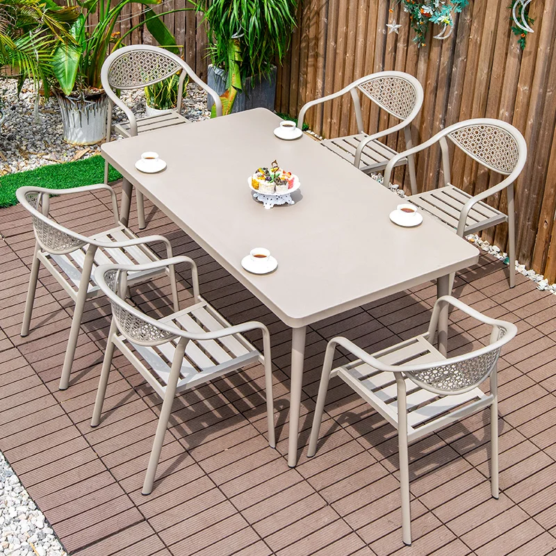 

Outdoor tables and chairs courtyard garden yard aluminum alloy terrace villa outdoor open-air waterproof and sunscreen