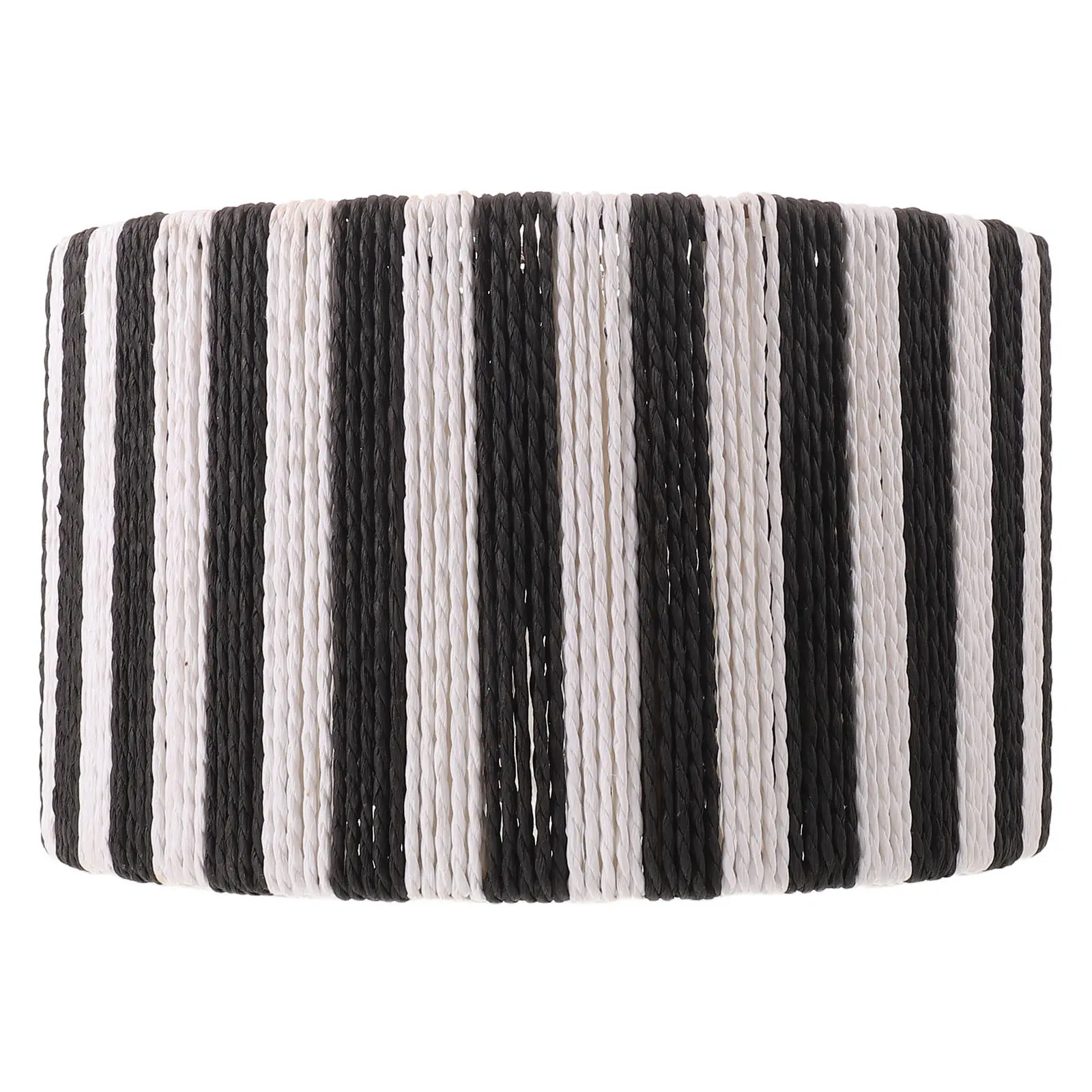Drum Lamp Shade Striped Green White Paper Rope Cylinder Boho Lampshade Replacement Bedside Table 10.24wx6.30h Macaroon Coastal