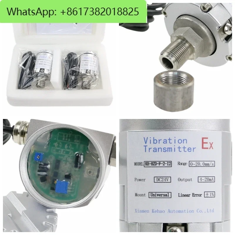 Integrated T5000 Sensor 0~20mm/s Velocity 4-20mA Transmitter Composite Sensor with Speed Temperature for Vibration Detection