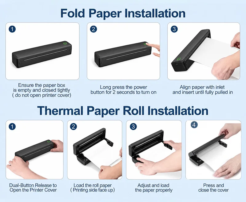 Hellomua U8 Portable Thermal Printer 300Dpi Inkless Mini Sticker Printer for Tattoos, Tattoo Transfer, A4 Paper Printing, Us Letter Paper Printing, Office, Students