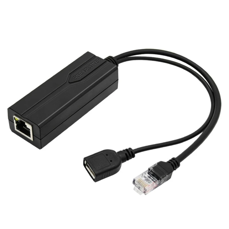 CS1W Small USB POE Splitter USB 5V Active PoE to USB Adapter, 48V Input to 5V Output for Surveillances Cameras Routers