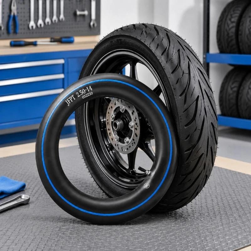 Replacement Motorcycle Inner Tube for IN10, Rubber Tire Tube with Built-In Inflation Point for Damaged Tubes