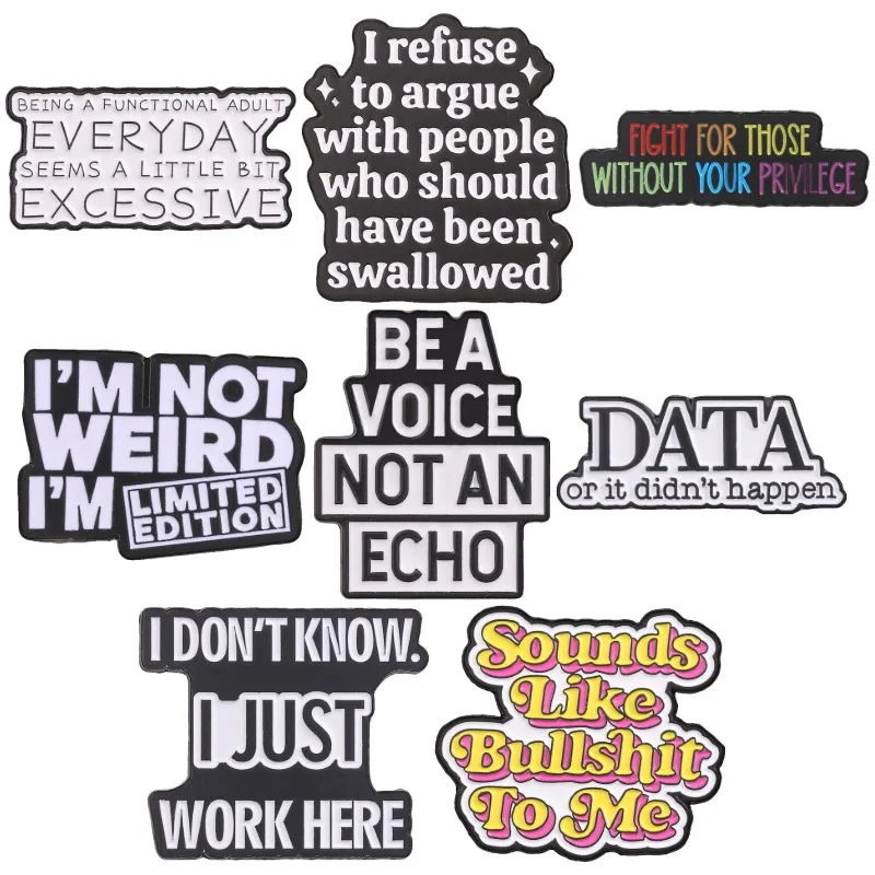 Slogan Quotes Badges Inspirational Statement Enamel Pin I'm Not Weird Limited Edition Brooch Funny Text Accessories