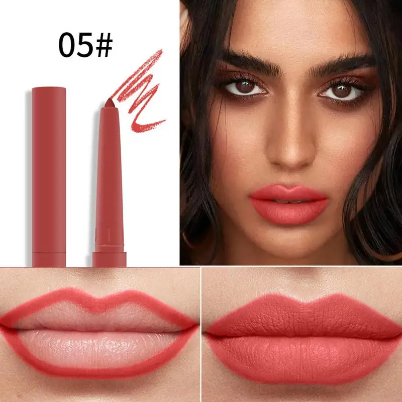 Matte Lipliner Waterdichte Make-Up Vrouwen Vlekvrije Cosmetica Draagbare Lipliner Potlood Langdurige Valentijnsdag Lipliner