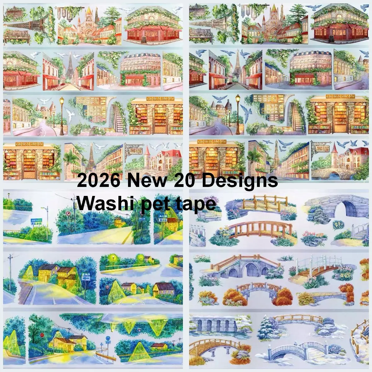 

Новая декоративная лента Washi Pet Tape с дизайном «Парижская немецкая улица ночью»
