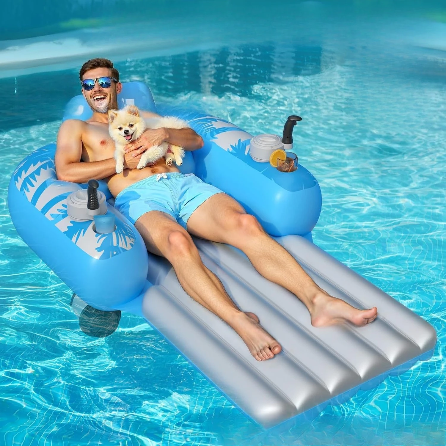 

Водная надувная моторная лодка с электрическим пропеллером, открытый бассейн, водяной мотор, плавающее кресло для отдыха, плавающая кровать