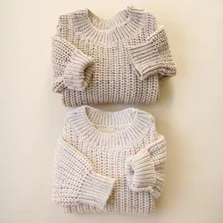 Baby Loose Sweater Knitted Autum Winter Baby Boy Girl Clothes Round Neck Kid Toddler Girl Boy Pullover Baby Outerwear