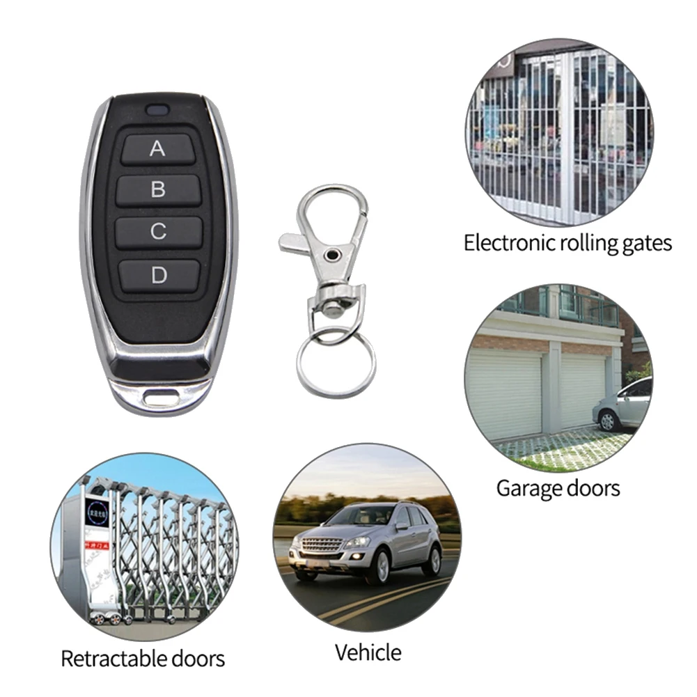 433Mhz Afstandsbediening Draadloze 4 Keys Duplicator Kopieer Afstandsbediening Voor Universele Garagedeur Poort Sleutel Fob, Abcd