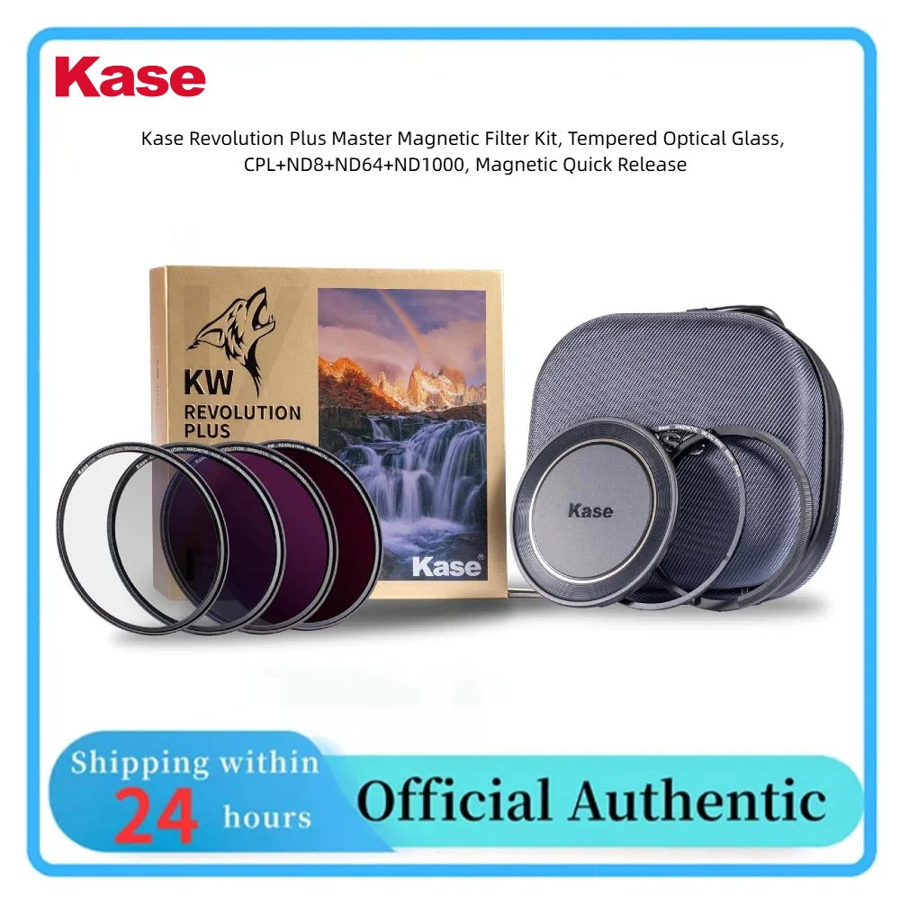 Kase Revolution Plus Master Filter Kit Magnetic Shockproof Tempered Optical Glass w Color Coded Rings inc CPL ND8 ND64 ND1000