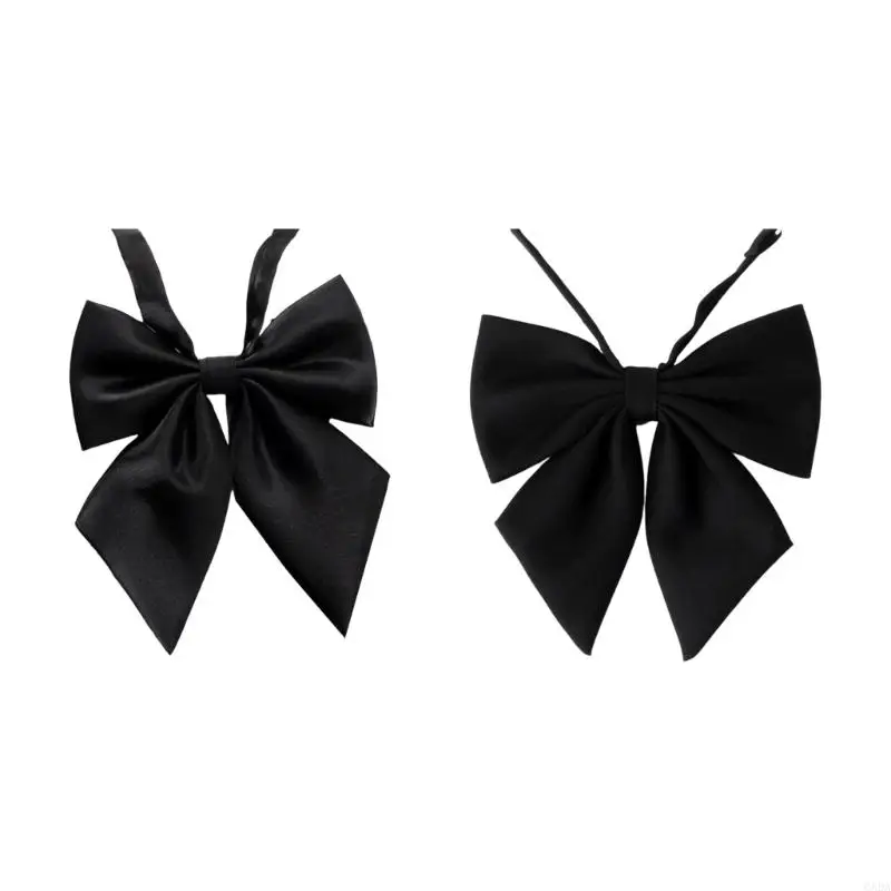 Creative Bows Ties for Women Girls Pre-tied Adjustable Bowties Color Polyester Bows Tie for School Uniform Shirt 6XDA
