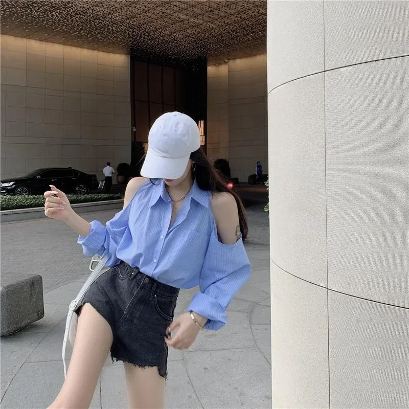 

Long Shirts & Blouses for Women Loose Woman Top Off Shoulder Novelty Cute and Elegant Youthful Clothes Tunic Sales JJ525
