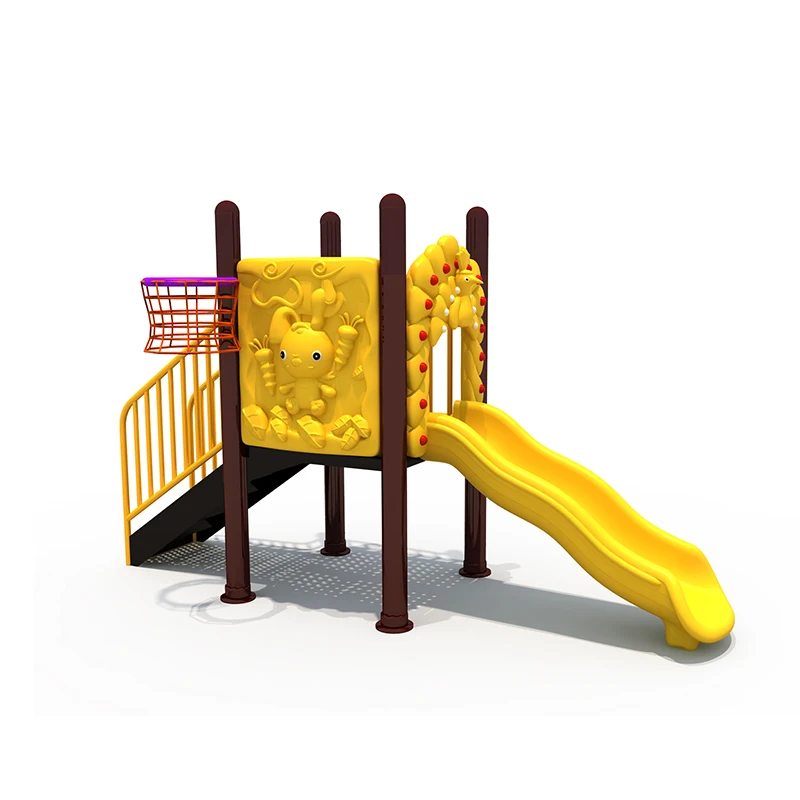 

Желтая маленькая горячая распродажа, дешевая горка для детской площадки на открытом воздухе