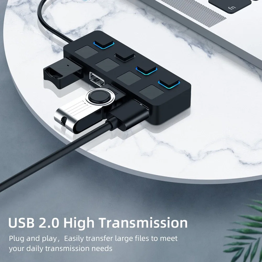 Ultra Data Hub USB Flash Drives 4 Port USB 2.0 Hub Splitter Multi USB Power Adapter for Laptop Desktop Computer