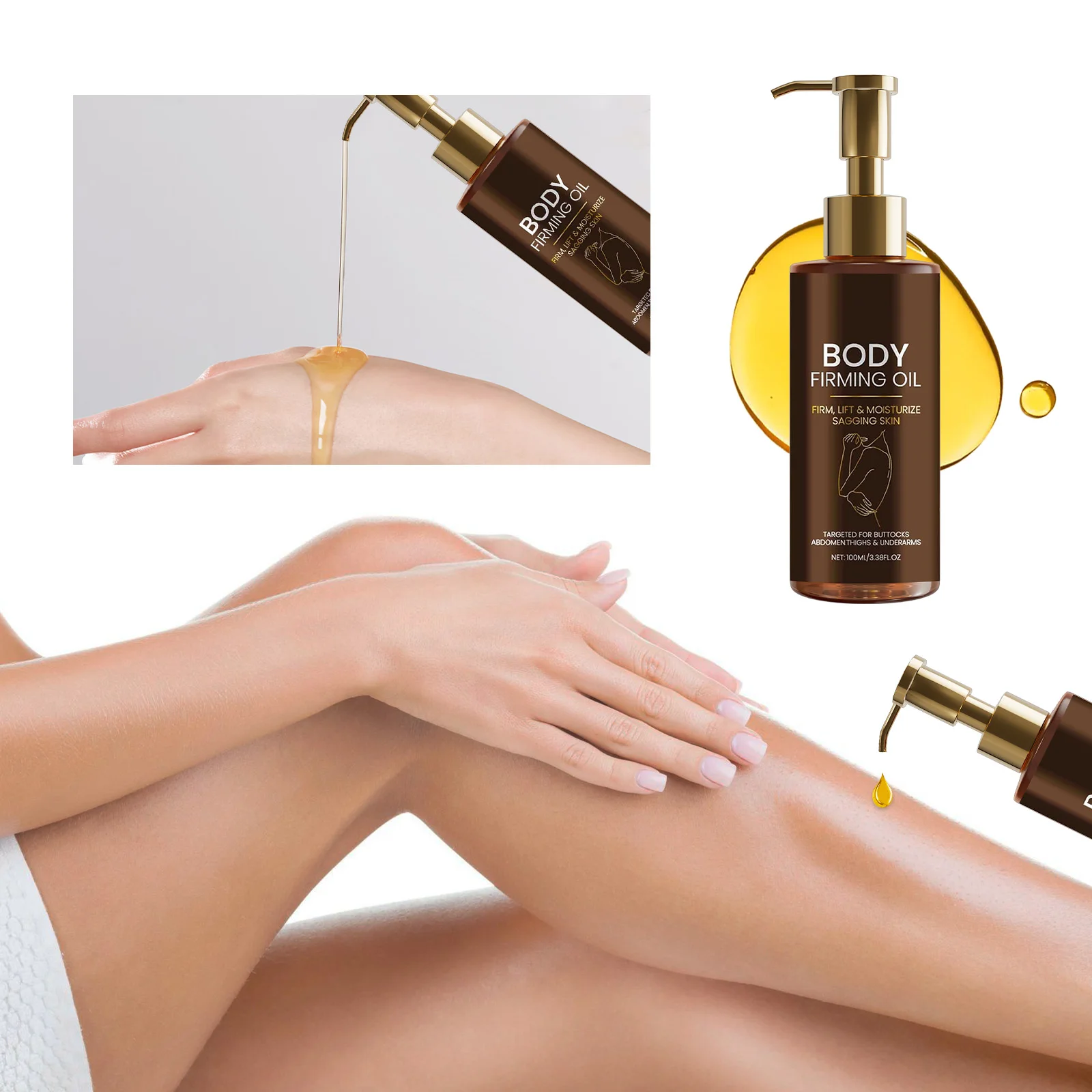 【زيت شد الجسم وترطيبها】100 مل لترهل البشرة على البطن والفخذين وتحت الإبطين وزيت التدليك لتعزيز إشعاع البشرة #1