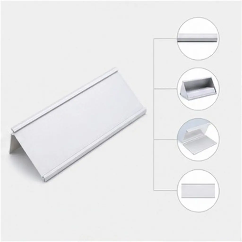 L-Shaped Aluminum Alloy Card Holder Nameplate for Business Cards Id Credit Cards Desk Office Organizer Elegant Minimalist Design