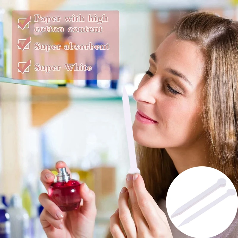 100Pcs Aromatherapy Tester Paper Perfume Test Paper Strips Oils Testing Strip For Fragrances Essential Oils Spice