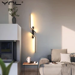 LED Long Wall Lamp Creative Strip Led Wall Light Minimalist Bedroom Bedside Wall Sconce Led Lights Background Interior Lighting