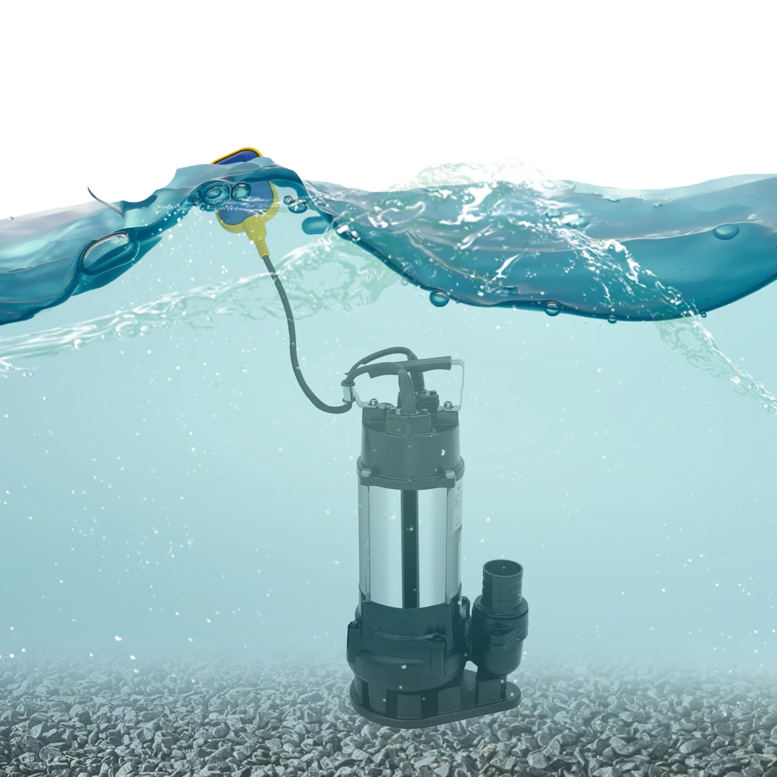 2850 U/min Tauchpumpe mit automatischem Schwimmerschalter und 2-Zoll-Entladung, Tiefbrunnenpumpe für Keller/Teiche/Becken – Detail 1