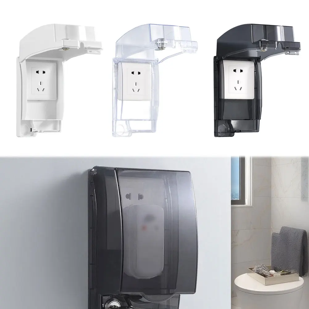Glue Back Socket Shield Waterproof Socket Cover Moisture Resistant Shell Effortless Attachment Smooth Face Cleaning