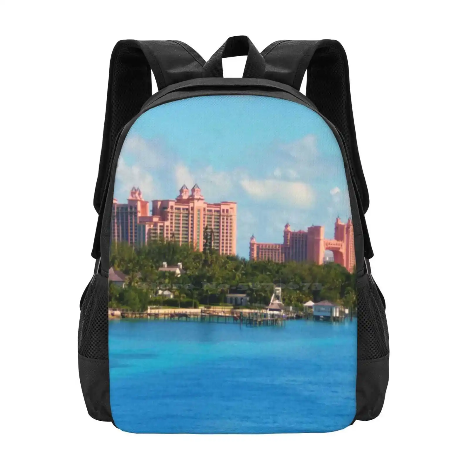 Atlantis Paradise Island Resort, Bahamas Hot Sale Schoolbag Backpack Fashion Bags Bahamas Vacation Nassau Resort Paradise