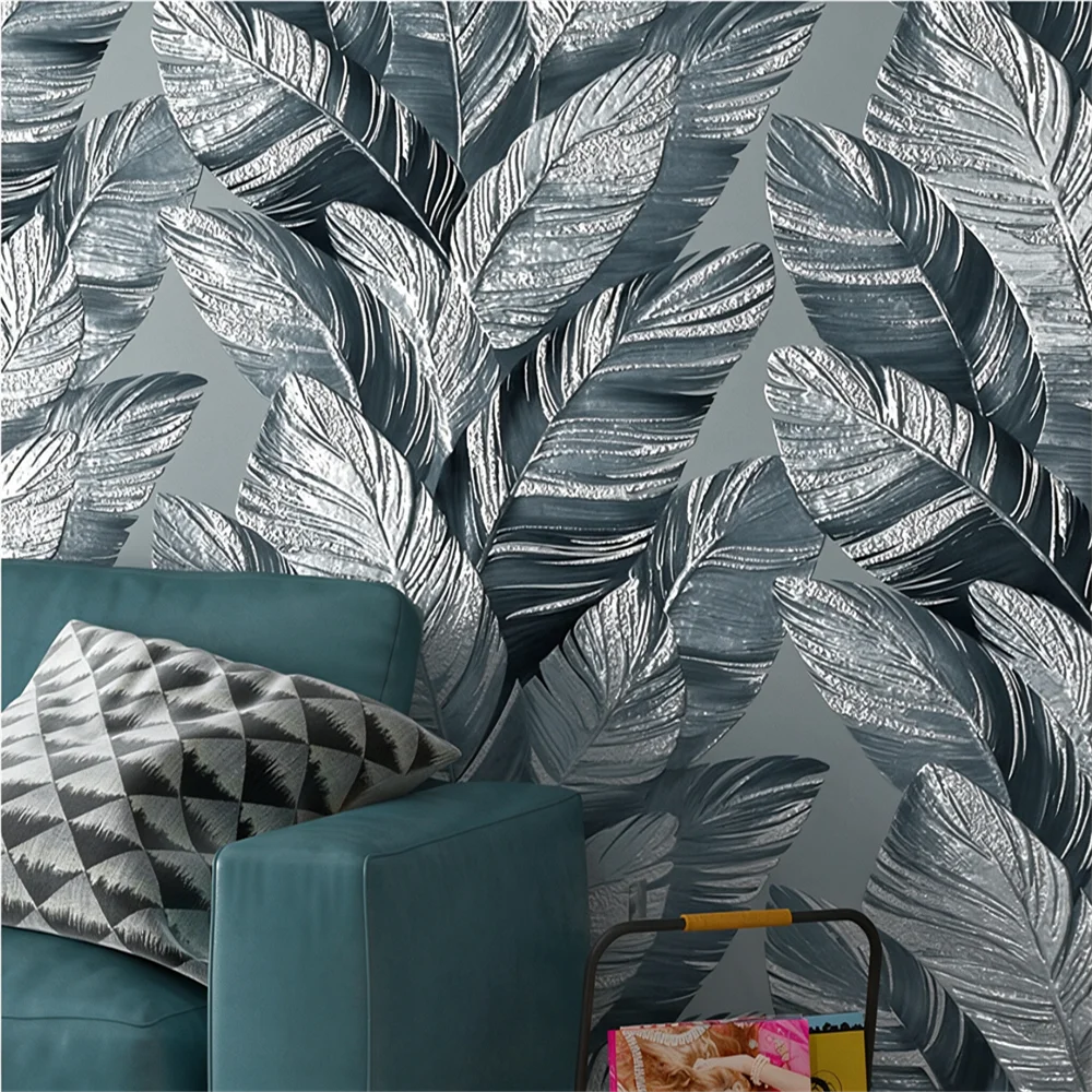Nordic banana leaf wallpaper for living room bedroom master bedroom bedside feeling TV background wall wallpaper for living room
