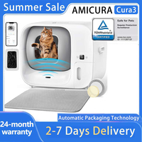 Amicura Cura 3 Self-Cleaning Cat Litter Tray Automatic Cat Litter Tray Odour Control TÜV-Certified App Control 60 L Large