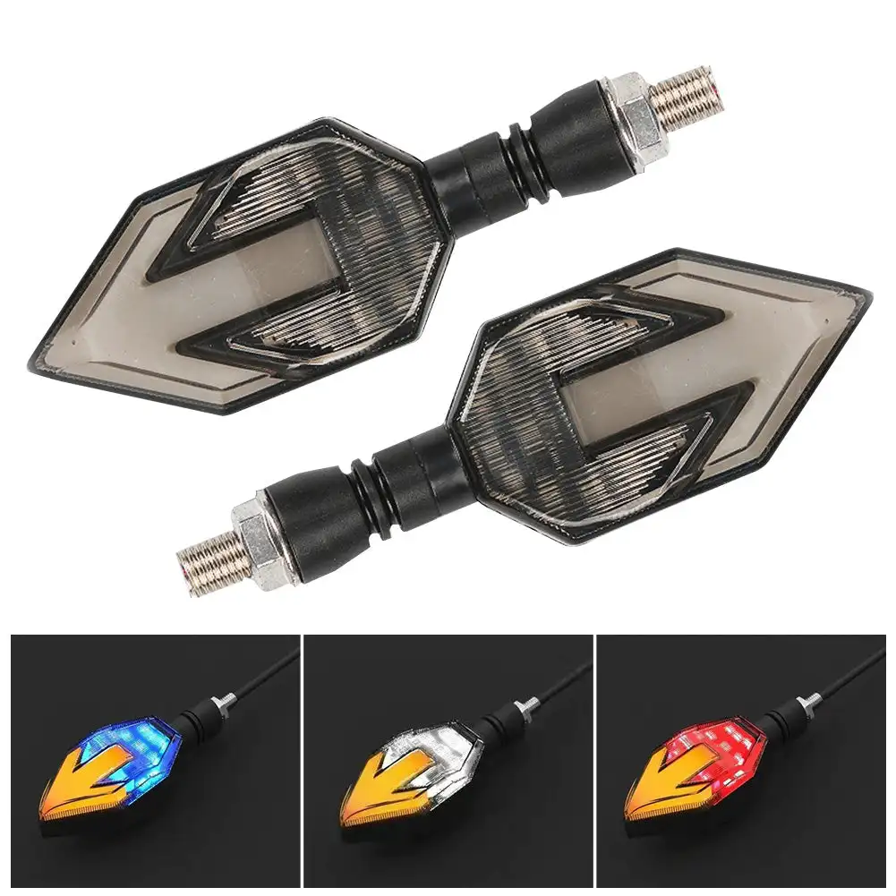 Motorcycle LED Two-color Turn Signal Lamp Turn Signal Light with Arrow Turning Direction Light Motorcycle Indicators Accessories