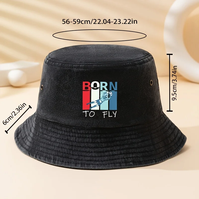 A Stylish Unisex BORN TO FLY Bucket Hat, Perfect for Outdoor Activities, Lightweight And Versatile, Suitable for Truck Drivers,