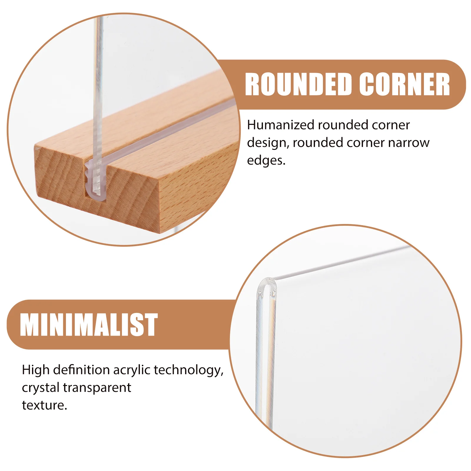 

1 Set Acrylic Display Board Menu Holder Table Note Picture Advertising Stand Rounded Corners Stable Base Easy