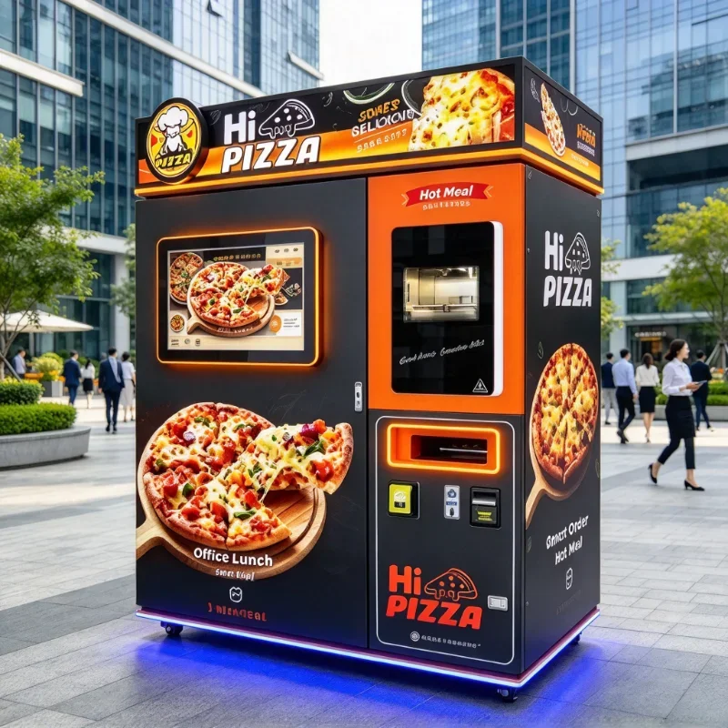Cloud Management Pizza Vending Machine Fully Automatic Stainless Steel 24 7 Self Service Hot Food Equipment Customized