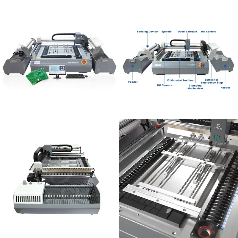 for ITECH SMT Mounter Automatic LED PCB Assembly Machine Desktop Mounter with 4 Cameras for SMD PCB Assembly Line